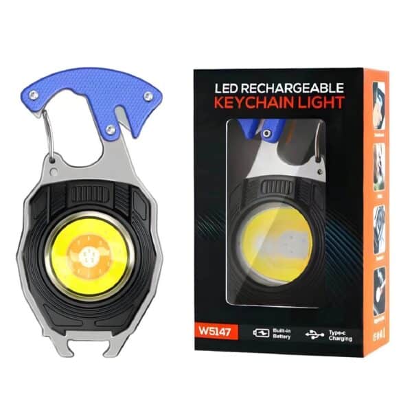 W5147 LED Rechargeable Keychain Light with Electric Lighter