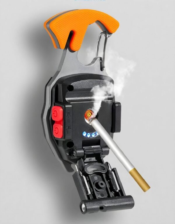 W5147 LED Rechargeable Keychain Light with Electric Lighter - Image 2